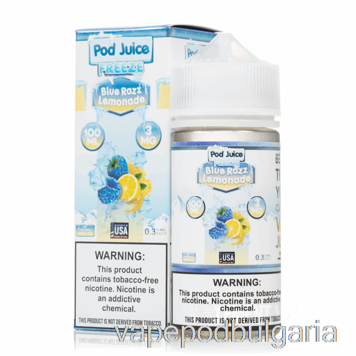 Vape 10000 Дръпки Freeze Blue Razz Lemonade - Pod Juice - 100ml 0mg